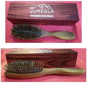 New Pureglo Handmade Green Sandlewood Hair Brush